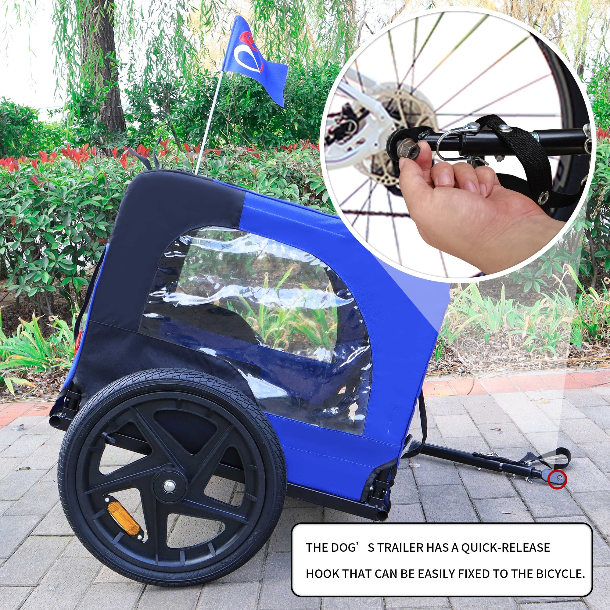 Outdoor Pet Jogging Stroller Foldable Dog Carriers Bicycle Trailer Yellow