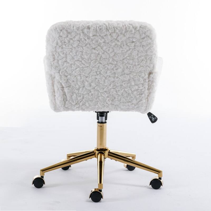 Office Chair Home Office Chair with 360°Swivel and Golden Metal Base