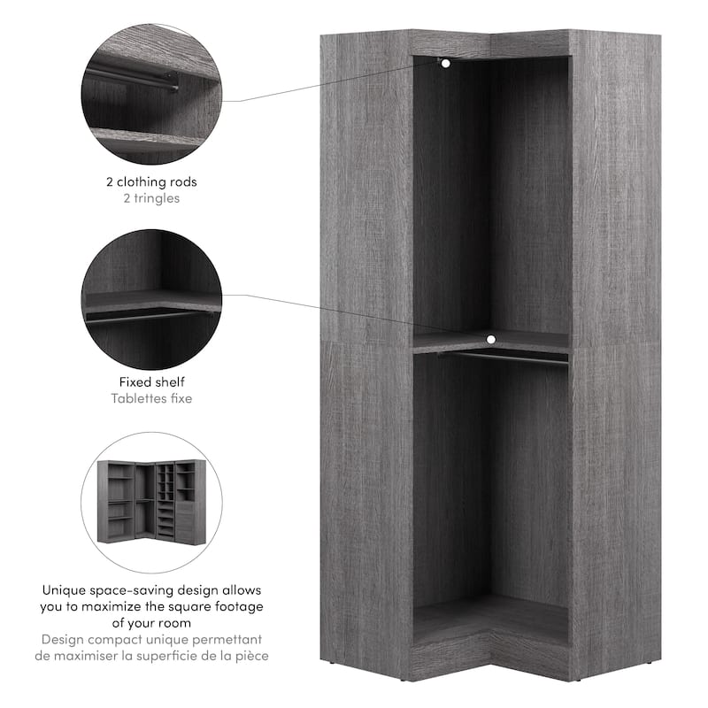 Pur 33W Corner Closet Organizer, Shelving Unit by Bestar