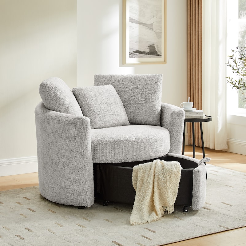 Lifestyle Solutions Bryson Storage Chair in Chenille Fabric