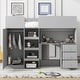 preview thumbnail 2 of 12, Grey Full Size Solid Wood Loft Bed with Wardrobe, Desk, and Shelves