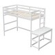 preview thumbnail 8 of 8, Twin Size High Loft Bed with Ladder landing Platform, White