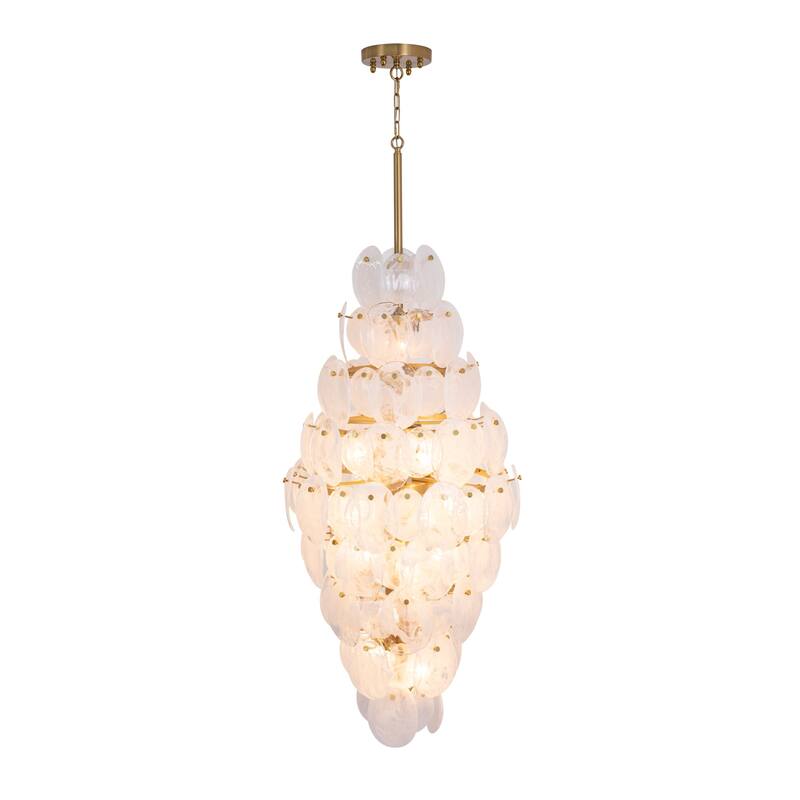 Artcraft Lily 15-Light Chandelier - Brushed Brass Finish