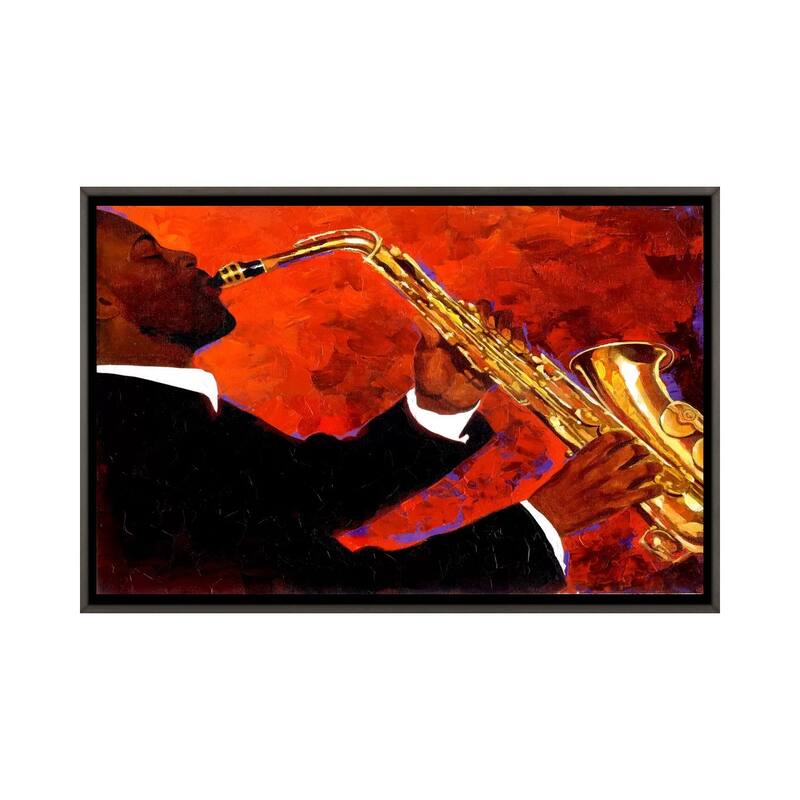 iCanvas "Man on Fire" by Keith Mallett Framed - Charcoal - 32x48