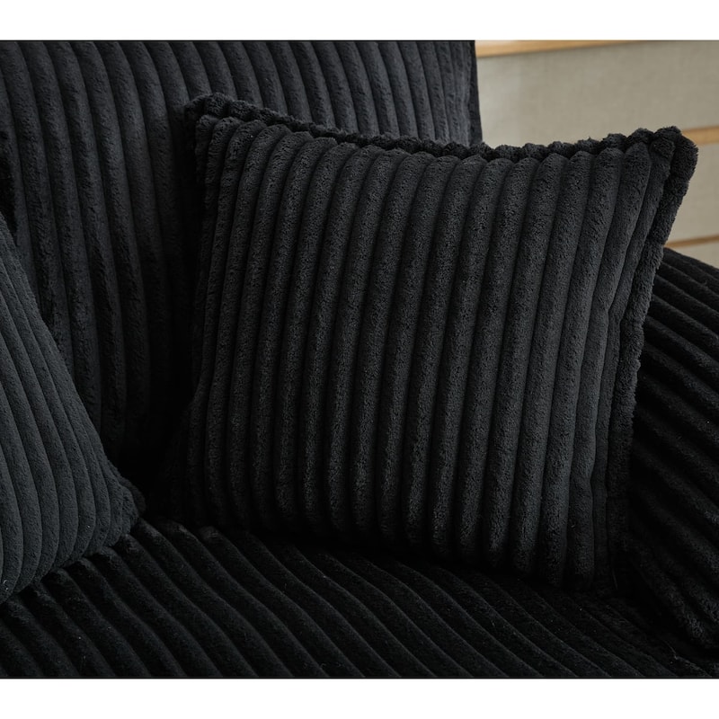 Corduroy Adjustable Chaise Lounge Chair, Sofa Bed with 2 Pillows