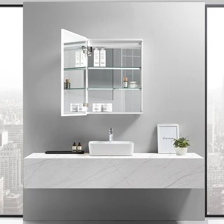 Modern Mirrors Cassini I Lighted Bathroom Cabinet Vanity Mirror with ...