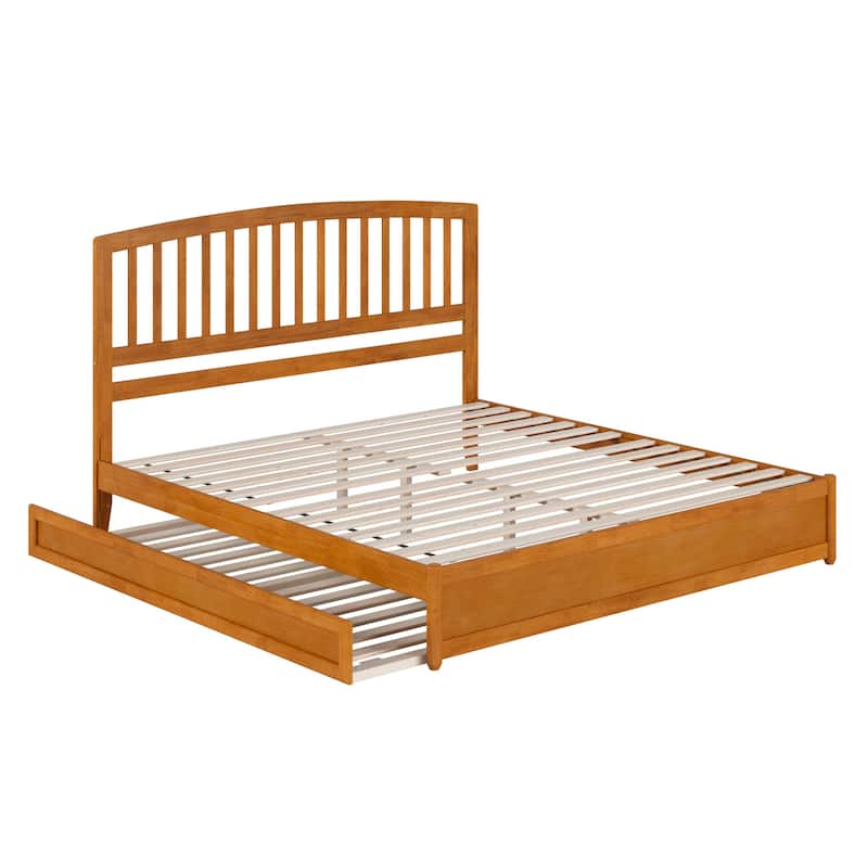 Lucia Platform Bed with Panel Footboard and Twin XL Trundle