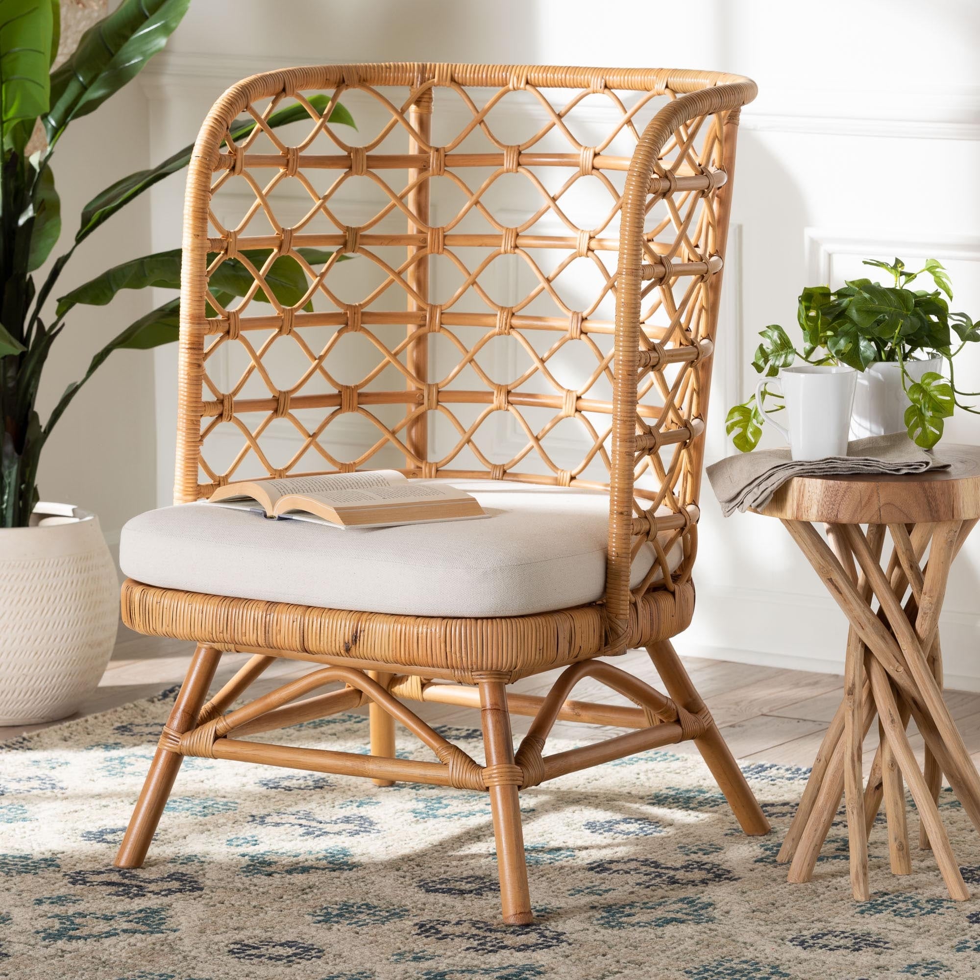 Tania Bohemian Light Honey Rattan Accent Chair Bed Bath Beyond