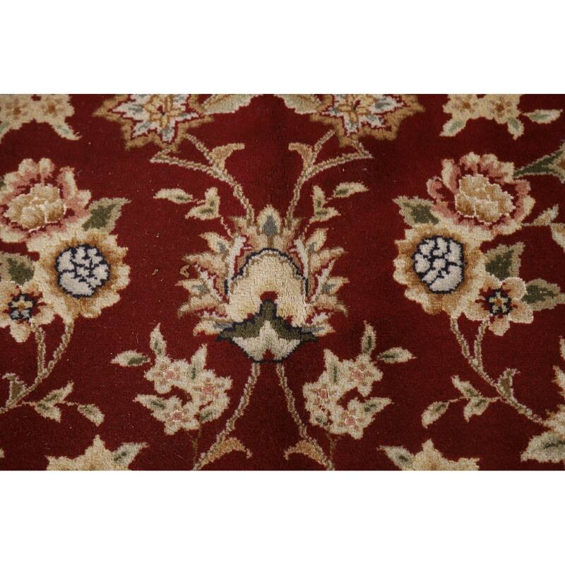 All-Over Floral Kashan Chinese Area Rug Hand-Knotted Wool Carpet - 8'7" x 11'7"