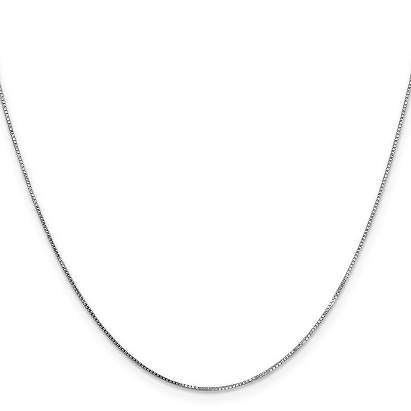 Curata 10k White Gold 0.7mm Box Chain Necklace for Women Options: 16 18 20 24