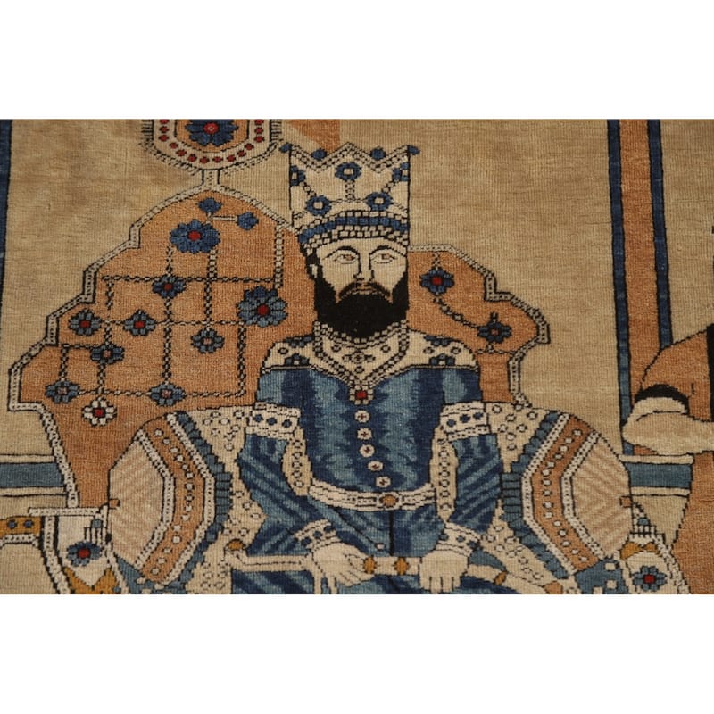 Pre-1900 Antique Vegetable Dye Kashan Mohtasham Persian Rug - 4'9"x 6'10"