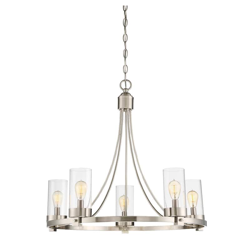 Meridian M10018 5 Light Chandelier - Brushed Nickel