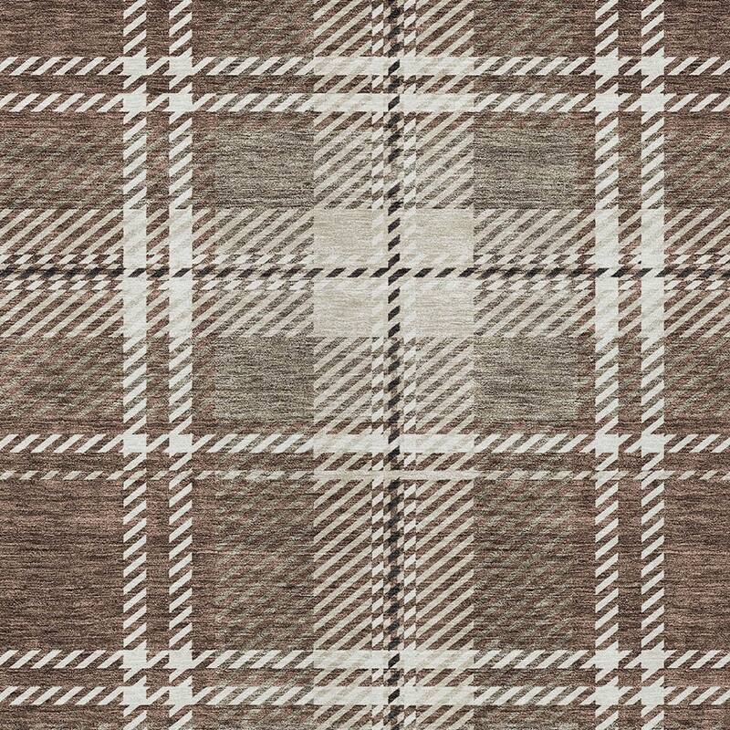 HomeRoots Plaid Transitional Rectangle Outdoor Rug