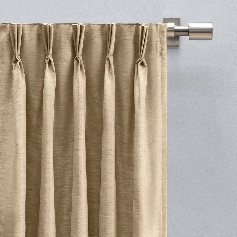 Premium Grasscloth Sheen Pinch Pleat w Back Tab Patio Curtain Panel