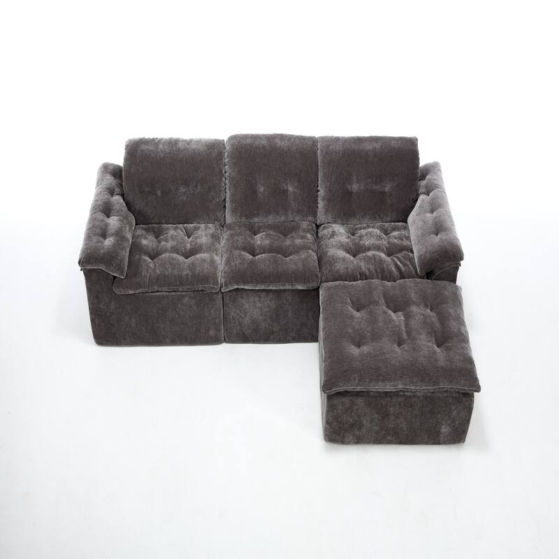 Modular Convertible Cushioned Sleeper Sofa Set