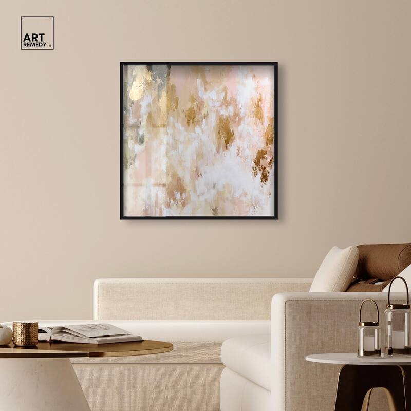 Golden Glimmer Gesture III Shadowbox by Art Remedy