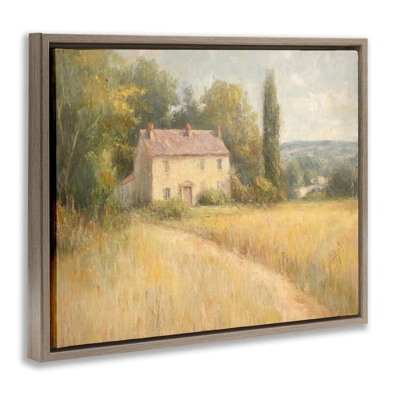 Stupell Hide Away Cottage House Framed Floater Canvas Wall Art Design By Petal Prints Design