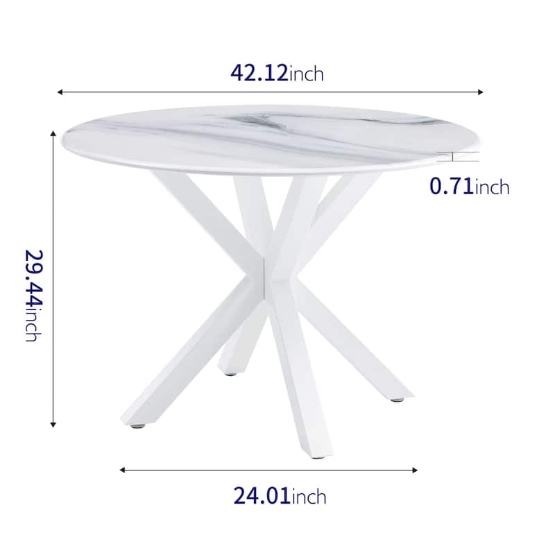 42.1" Mid-century Dining Table for 4-6 people for kitchen