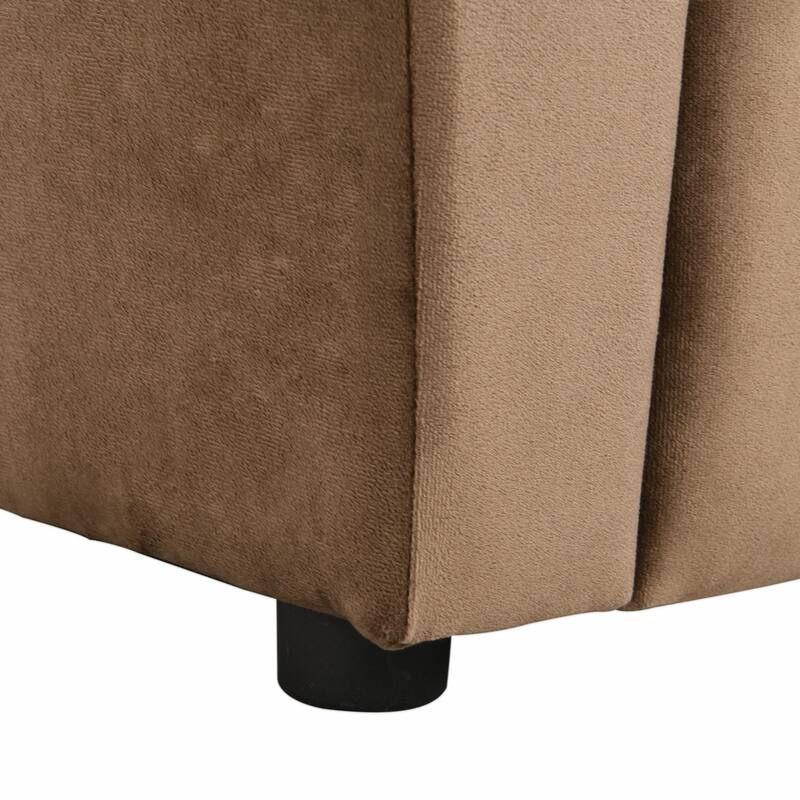 Kids Recliner Chair, Kids Upholstered Couch with One Cup Holder, Footrest, Backrest, Toddlers Velvet Recliner