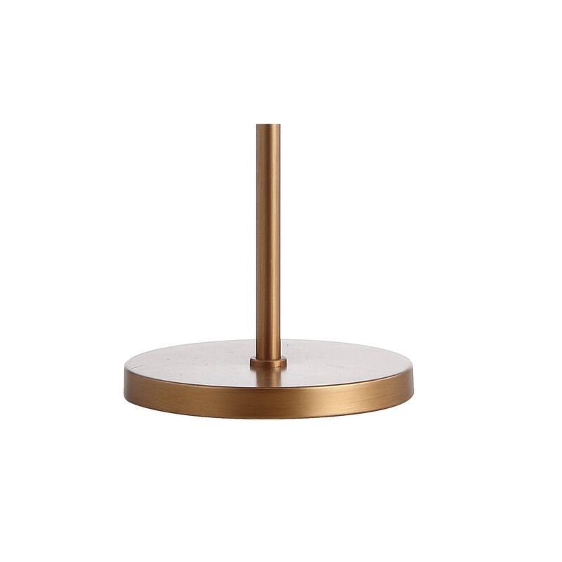 Adam 27.5" Fringed/Metal LED Table Lamp, Gold/White by JONATHAN Y