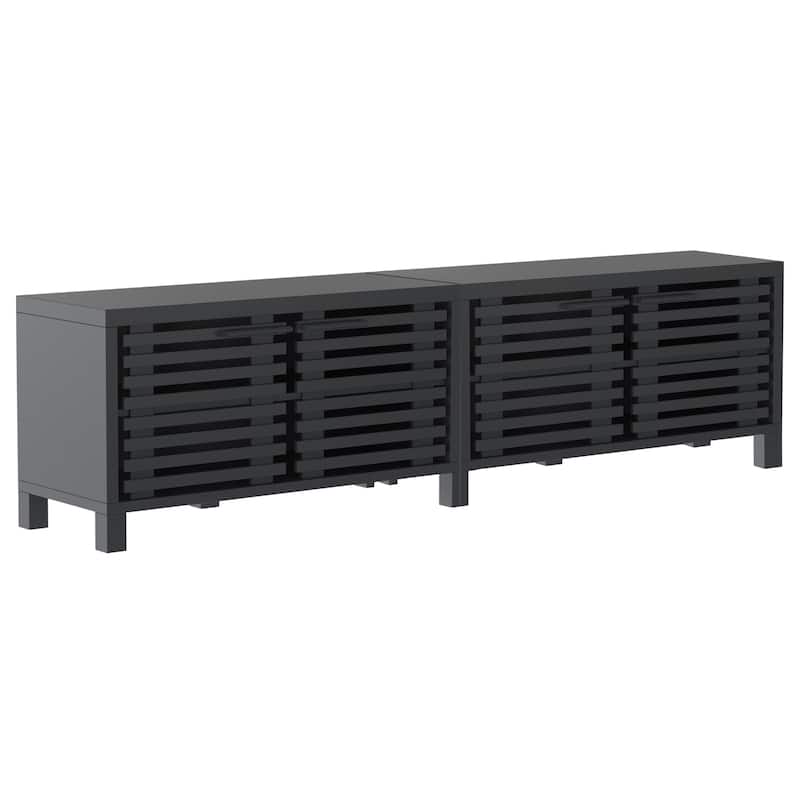 77" Modern Black Storage Media Console TV Stand for TVs up to 85"