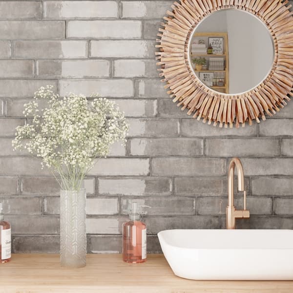 slide 2 of 7, TileGen. Iris 3" x 12" Ceramic in Gris Gray Wall Tile (25 tiles/6.03 sqft.)