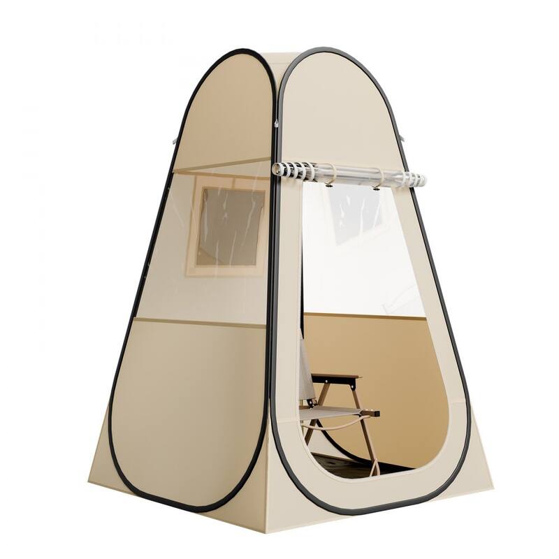 Beige TPU Pop-Up Sports Tent 4-Side Bubble with Steel Frame - 47.24 × 47.24 × 74.80 in