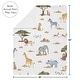 preview thumbnail 4 of 3, Jungle Animals Baby Receiving Security Swaddle Blanket Green Grey Black and White Safari Elephant Giraffe Lion Leopard Cheetah