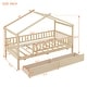 preview thumbnail 58 of 58, Twin House-Shaped Bed with 2 Storage Drawers, Wooden Platform Bed for Kids
