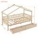 preview thumbnail 25 of 47, Wooden Twin House Bed wHouse-shaped Frame, 2 Drawers, Guardrails
