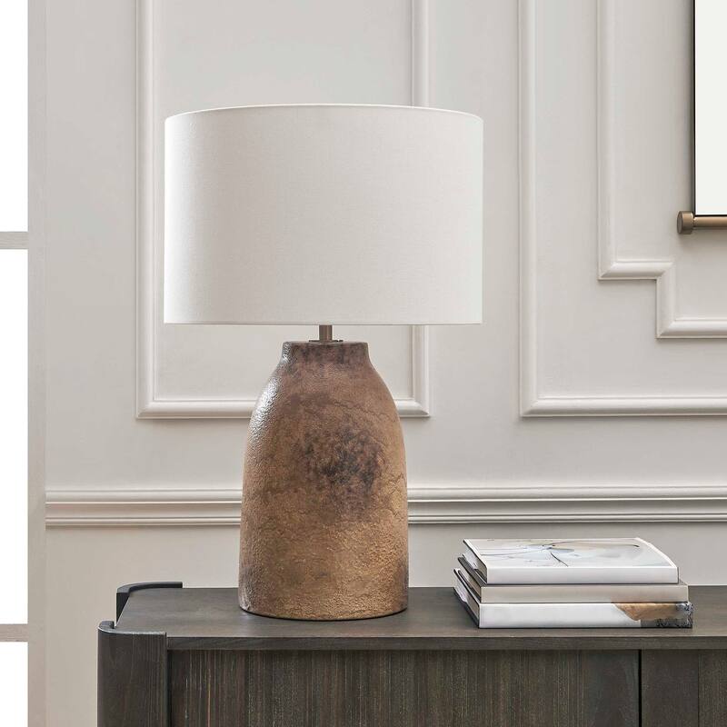 Uttermost Harris Mottled Brown Table Lamp - 18.00" W x 28.25" H x 18.00" D