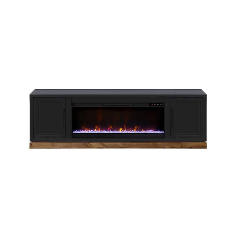 Bridgevine Home Nora 81 inch Fireplace TV Stand, for TVs up to 90 inches, Two-Tone Finish