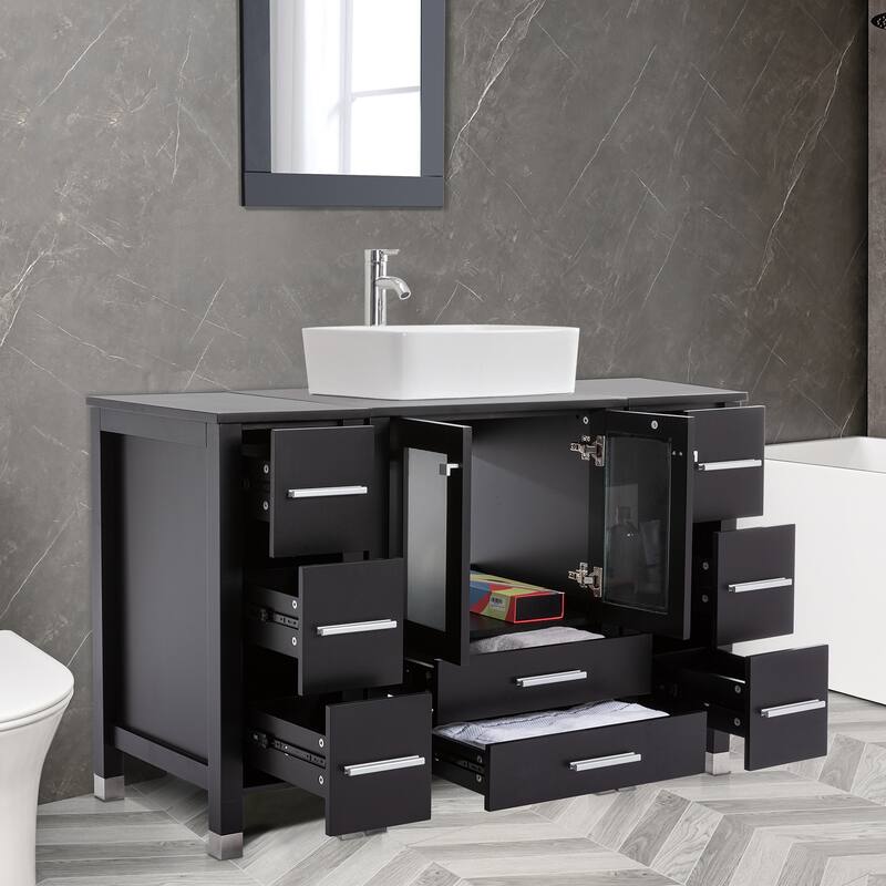 48" Bathroom Vanity with Sink Set Side Cabinet Combo