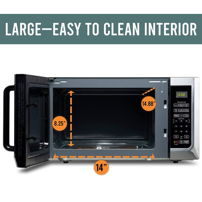 Countertop Microwave 1100 Watts, 1.3 cu ft Microwave Oven With LED