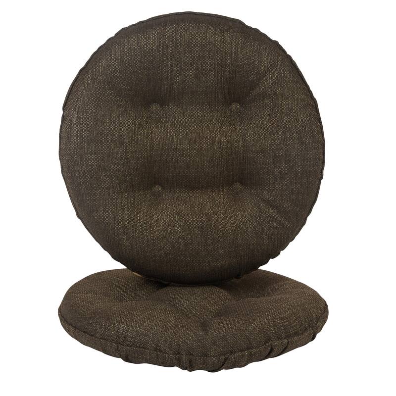 Klear Vu Omega Tufted Barstool Cushion Set - Set of 2 - Chestnut
