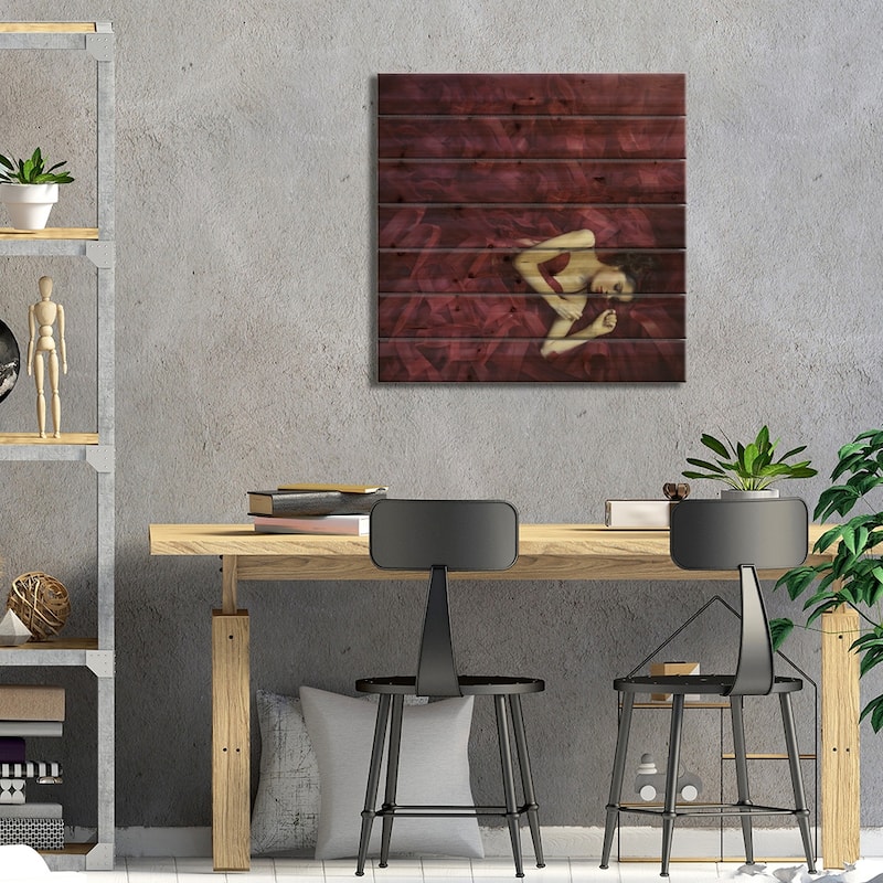 Red Blossom Print On Wood by hardibudi - Multi-Color