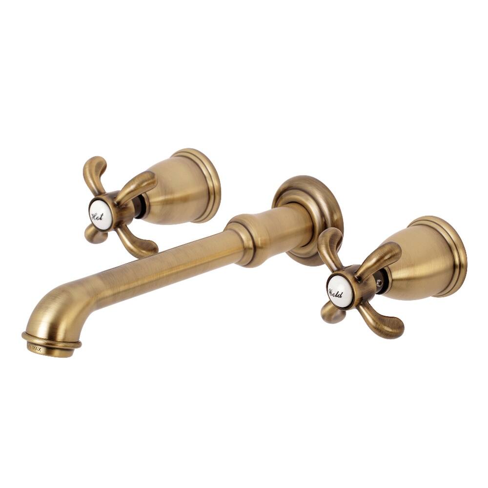 Kingston Brass French Country Two-Handle 3-Hole Wall Mount Bathroom Faucet