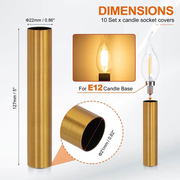 dimension image slide 61 of 102, Metal Chandelier Socket Sleeves Insulation Heat Shrinkable