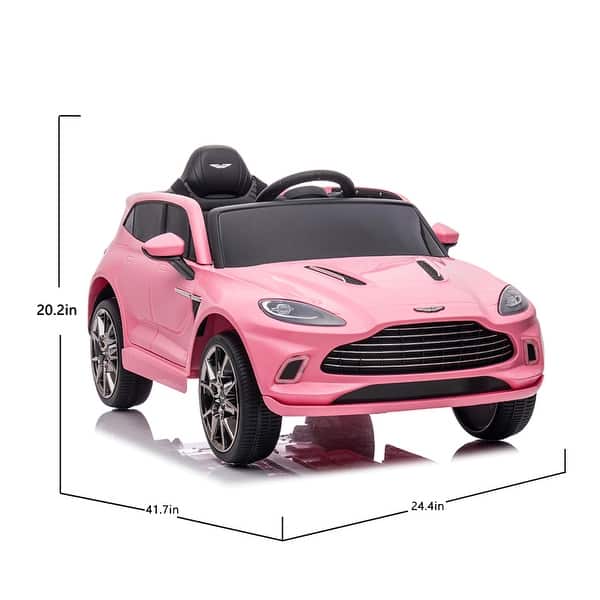 dimension image slide 2 of 3, 12V Battery-Powered Kids Ride-On Car with Remote, LED Lights, Music, and USB for Ages 3-8