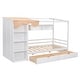 preview thumbnail 13 of 25, Wooden Twin Size Semi-enclosed House Daybed Frame with Built-in wardrobe(with Curtain), Side Compartments, Drawers and Shelves