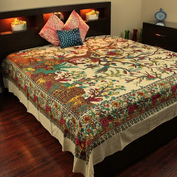 Shop Cotton Tree Of Life Tapestry Wall Hanging Tablecloth