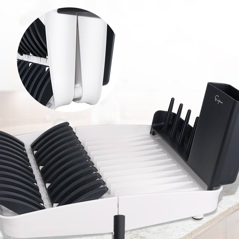 Foldable Countertop Dish Drying Rack with Drainer - 16.5" x 13.8"