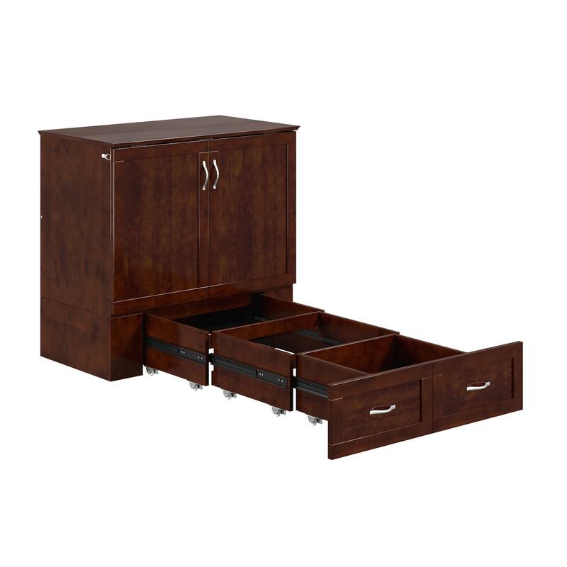 Hamilton Murphy Bed Chest with Storage Drawer and Built-In Charger
