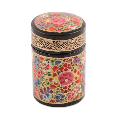 Novica Handmade Floral Explosion Papier Mache Toothpick Holder