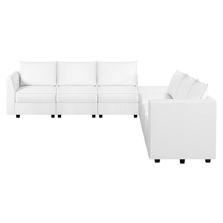 Modern 6-Seater DIY Convertible Modular Sectional Sofa Collection with Ottomans combo