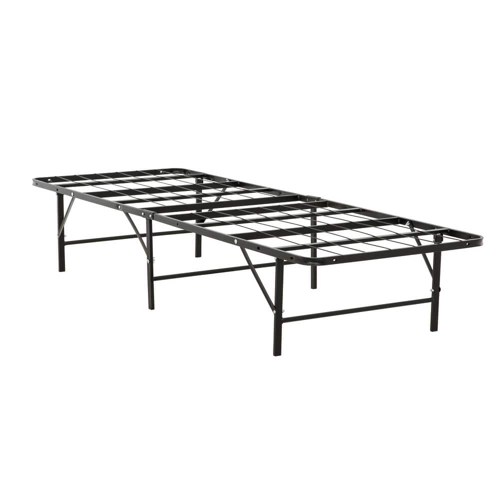 Metal Mattress Foundation Bed Base Frame, Black