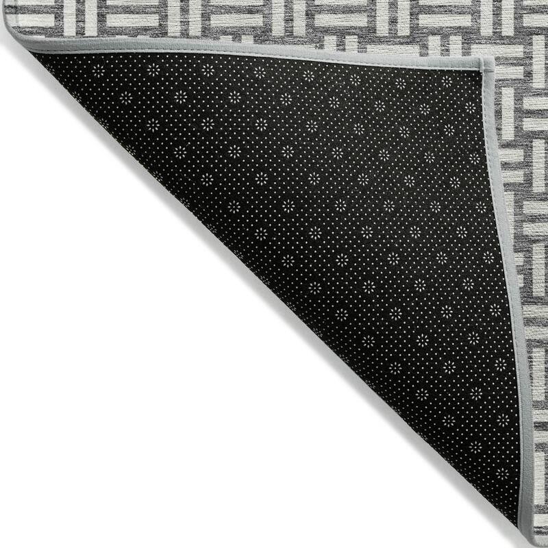 Machine Washable Indoor/ Outdoor Chantille Contempory Crosshatch Rug
