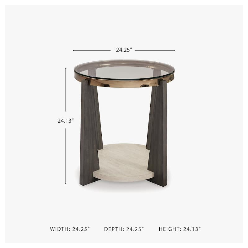 Signature Design by Ashley Frazwa Brown/Beige End Table - 26"W x 26"D x 24"H