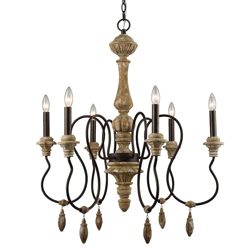 Elk Home 1202-001  Salon de Provence 6 Light 29" Wide Taper Candle Chandelier - Chandeliers For Bedrooms by Overstock.com