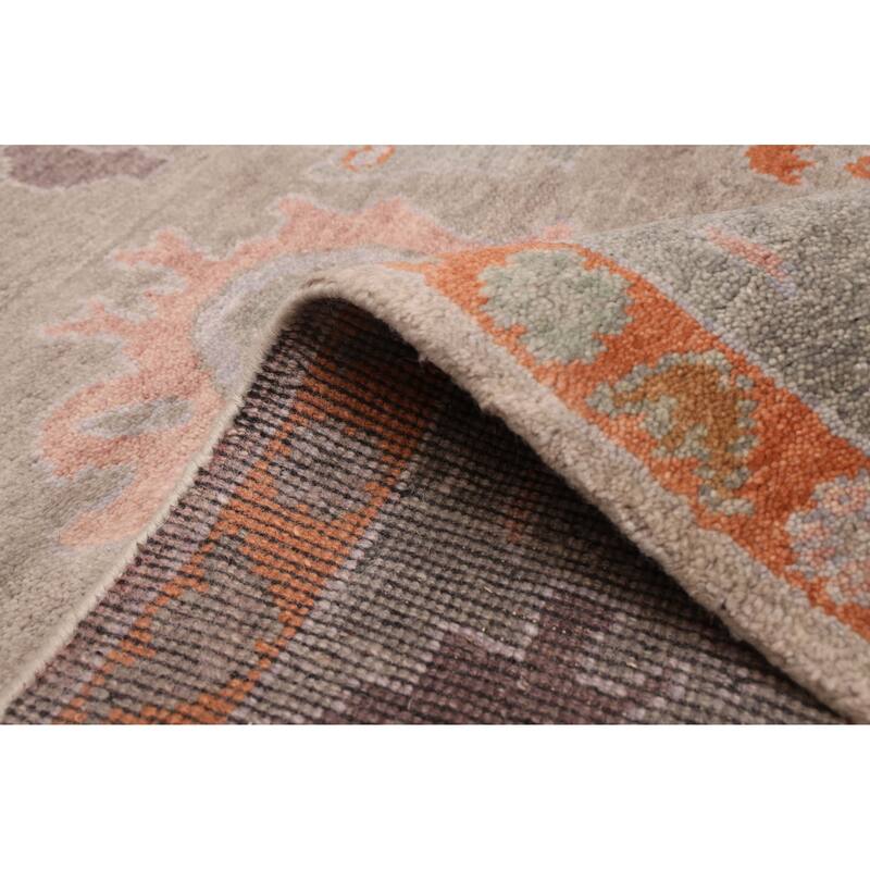 ECARPETGALLERY Hand-knotted Modern Oushak Grey Wool Rug - 7'9 x 9'11